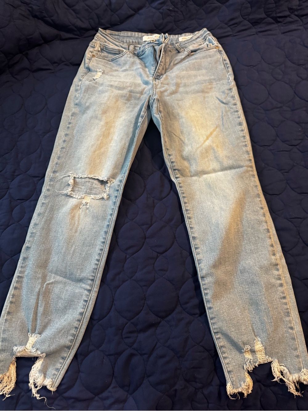 Judy Blue Light Blue Distressed Skinny Jeans